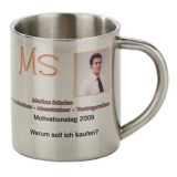 Edelstahl Fototasse bedrucken