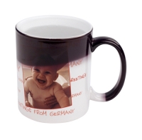 Schwarze Zaubertasse bedrucken
